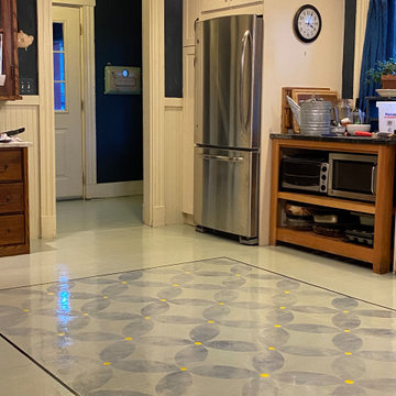 Artists’ Farm House Vintage Inspired Kitchen With Pops of Color