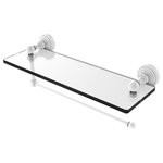 Allied Brass - Waverly Place Paper Towel Holder with 16" Glass Shelf, Matte White - Maximize space and efficiency with this beautiful glass shelf and paper towel holder combination.  Made of solid brass and tempered glass this classic unit will enhance any kitchen.