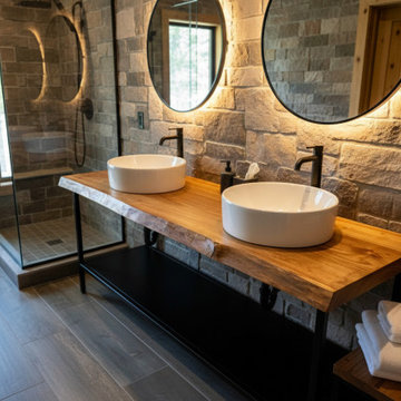 Customizable Live Edge English Chestnut Vanity Tops, Made-To-Order
