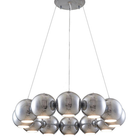 Belgodere | Gold/Silver Modern Balls Hanging Chandelier, Chrome, 29.5''