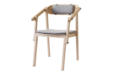 Ubikubi Atelier Armchair with Wool Upholstery - Ash Matte Varnished