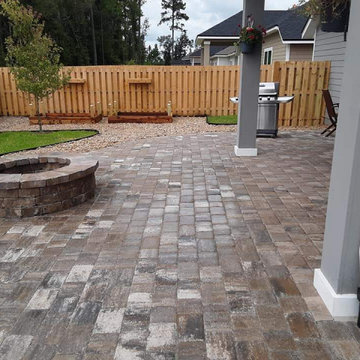 Backyard Landscape Rennovation - Paver Patio, Firepit, Raised Garden Beds, etc.