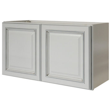 Sunny Wood RLW3018-A Riley 30"W x 18"H Double Door Bridge Cabinet - White
