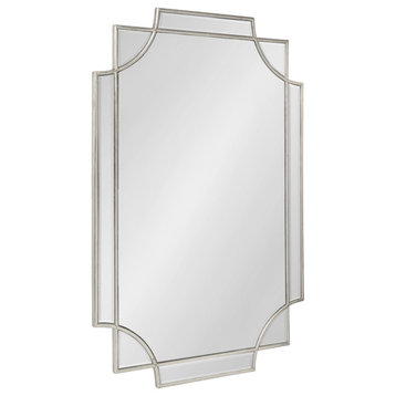 Minuette Decorative Framed Wall Mirror, Silver 24x36