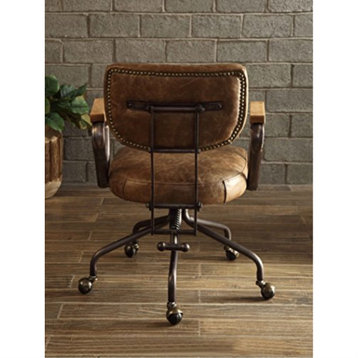 Hallie Top Grain Leather Office Chair, Vintage Whiskey, Vintage Whiskey