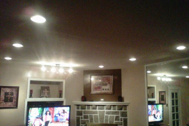 Example of a trendy living room design in Philadelphia