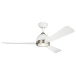 Kichler Lighting - Kichler Lighting 300270WH Incus - 56" Ceiling Fan with Light Kit - This 56in. LED Incus ceiling fan in a Satin Black Powder Coat finish has sleek squared blades and a soft LED light that provides all the style and functionality today's homes demand. The versatile blade span works in a variety of rooms, from bedrooms to living areas.  Canopy Included: TRUE  Shade Included: TRUE  Canopy Diameter: 6.75  Rod Length(s): 6 x 1  Dimable: TRUE  Warranty: Limited Lifetime  Color Temperature:   Lumens:   CRI:   Amps: 0.48Incus 56" Ceiling Fan White White Blade White Polycarbonate Glass *UL Approved: YES *Energy Star Qualified: n/a  *ADA Certified: n/a  *Number of Lights: Lamp: 1-*Wattage:17w LED bulb(s) *Bulb Included:Yes *Bulb Type:LED *Finish Type:White