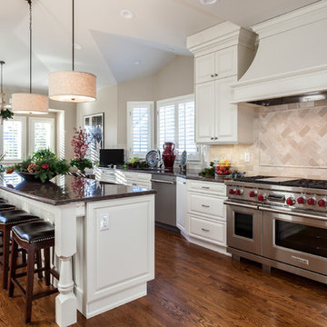 Luxurious White Kitchen in Greenwood Village is Both Classic and Funcitonal