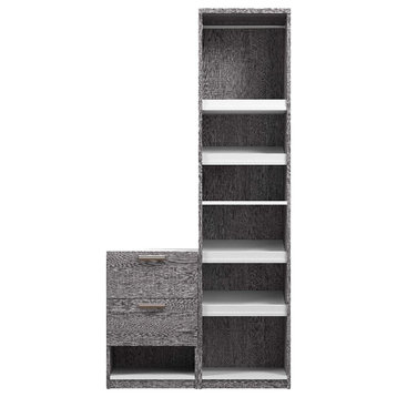 Cielo 40W Closet Organizer System in Bark Gray and White - Engineered Wood