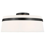 Dainolite - Contemporary Semi Flush Mount Bedroom Light Symphony, Matte Black - Matte Black Symphony Semi-Flush Mount Fixture with White Shade. This 3 light LED compatible is recommended for the ceiling in a Kitchen. It requires 3 incandescent bulbs, is covered by a 1 Year Warranty and is suitable for either a residental or commercial space.
