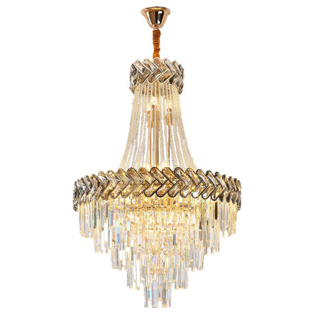 Juan-les-Pins Big Luxury Crystal Chandelier Opulent Elegance, 39.4'', Cool Light 6000k, Not Dimmable