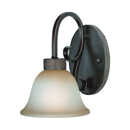 Craftmade Brookshire Manor Burnished Armor Wall Sconce With Light Umber Glass