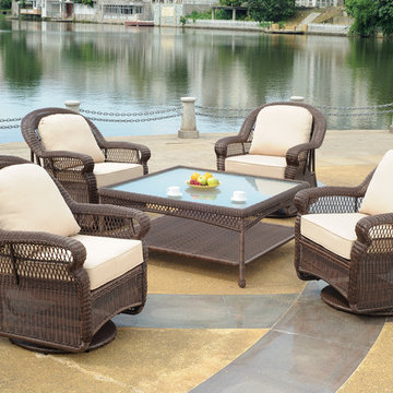 Montego Bay Swivel Gliders and Chat Table