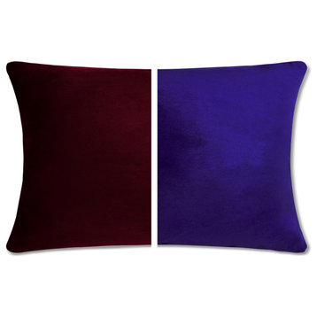 Reversible Cover Throw Pillow, 2 Piece, Mauve Purple, 12x20, Microbead