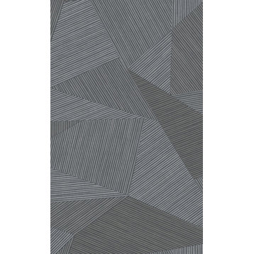Simple Geometric Panel Printed Wallpaper, Raw Iron, Double Roll