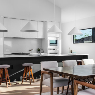 Spanish Oaks Luxury White Kitchen — Cabinet Nest Austin, TX