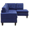 Jeimmur Contemporary Style Blue Linen Finish Sectional Sofa