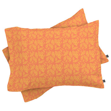 Deny Designs Allyson Johnson Fall Leaves Pattern Pillow Shams, Queen