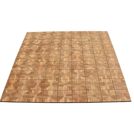 Teak Deck Tiles, 12"x 12", Outdoor Patio Interlocking DIY, Box of 12