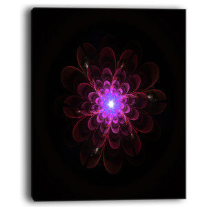 Multicolored Magenta Stained Glass Floral Canvas Artwork Print Contemporary Prints And Posters By Design Art Usa