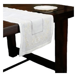 Xia Home Fashions - Flora Embroidered Table Runner 16"x34In - Table Runners