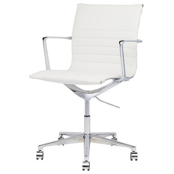 Modern Low Back Office Chair, White