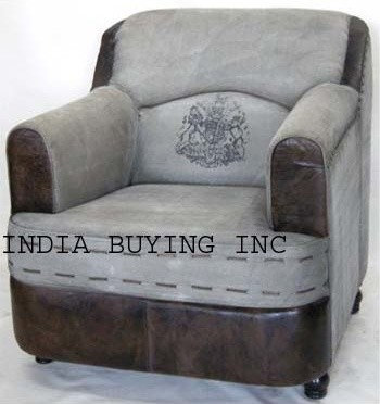 Industrial leather and canvas furniture from India buying inc