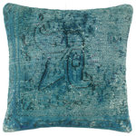 Bareens Designer Rugs - Shabby Chic Patrick Vintage Distressed Handmade Rug Pillow - Embellish your home with this timeless casual chic handmade throw pillow made with antique vintage distressed wool rug. A modern look on the timeless antique distressed pattern this elegant pillow provides texture and dimension. A mesmerizing addition to any decor, this beautiful, elegant pillow features beautiful colors with unique design made by skilled artisans. An intricate design and exquisite coloration make this handmade pillow a standout piece in any decor.