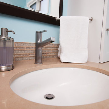 Refreshing Blue & White Master Bathroom Remodel in Torrance, CA.