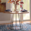 Linon Taya Round Wood and Metal Dining Table in Rustic Honey Brown