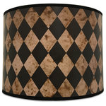 Royal Designs, Inc. - Black Diamond on Papyrus Pattern Hard Back Lampshade, Black, 10"x10"x8" - Royal Designs, Inc. is proud to present the exclusive Custom Made in the USA Hardback Lamp Shade. We have utilized world class designers and artists to be a part of the design of these one-of-a-kind lampshades This Custom Made in the USA Designer Hardback shade is the perfect conversational piece that comes in a variety of sizes. All the custom designed made-to-order lampshadesmay take longer than our in-stock lampshade to deliver due to the nature of the product.
