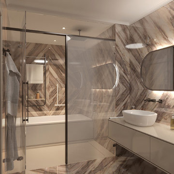 Bagno MK | 12mq | Bathroom M. K. zona doccia & vasca