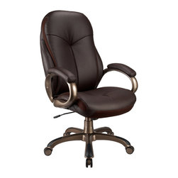 High Back Espresso Eco Leather Office Chair - Office Chairs