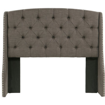 Peyton Tufted Fabric Upholstered King/Cal. King Headboard in Gray
