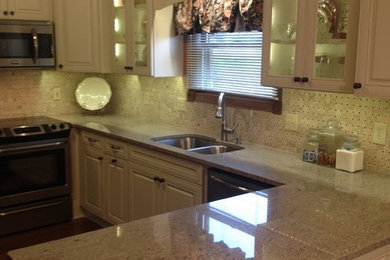 Smaller Antique White Kitchen with Granite tops