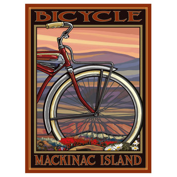 Paul A. Lanquist Bicycle Mackinac Island Old Half Bike Art Print, 9"x12"