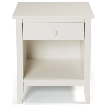 Simplicity Wood Nightstand, White