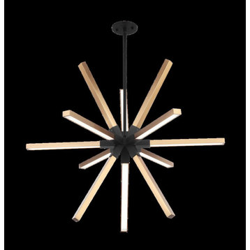 Asterisk Pendant, 3-Light, LED, Black, Brass, 37.40"W (C66813MBAG 305XQY0)