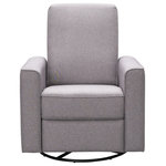 Abbyson - Hampton New Fabric Swivel Glider Recliner Taupe - Comfortably rock your baby to sleep in this chair. A classic fabric upholstery effortlessly blends with a variety of decor themes making it perfect for both boy and girl nurseries. With fully padded recliner leg support, sinuous spring suspension and generously padded arms, back, and seat, this chair is sure to put you to sleep along with your child.