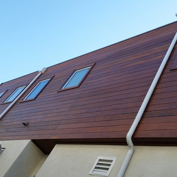 Modern Style Homes , Round Downspouts,Square Collector Boxes,Angle Faced Gutters