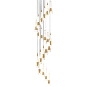 Gorbio | Extraordinary Gold Modern Cones Ceiling Chandelier, 20 Heads, Warm Light