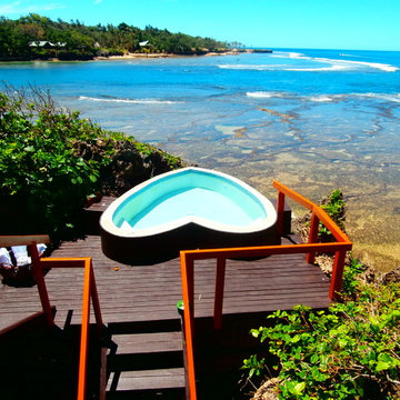Decks at Anthony Robbins world-famous Namale Resort in Savusavu, Fiji