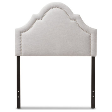 Rita Fabric Upholstered Headboard, Grayish Beige, Twin