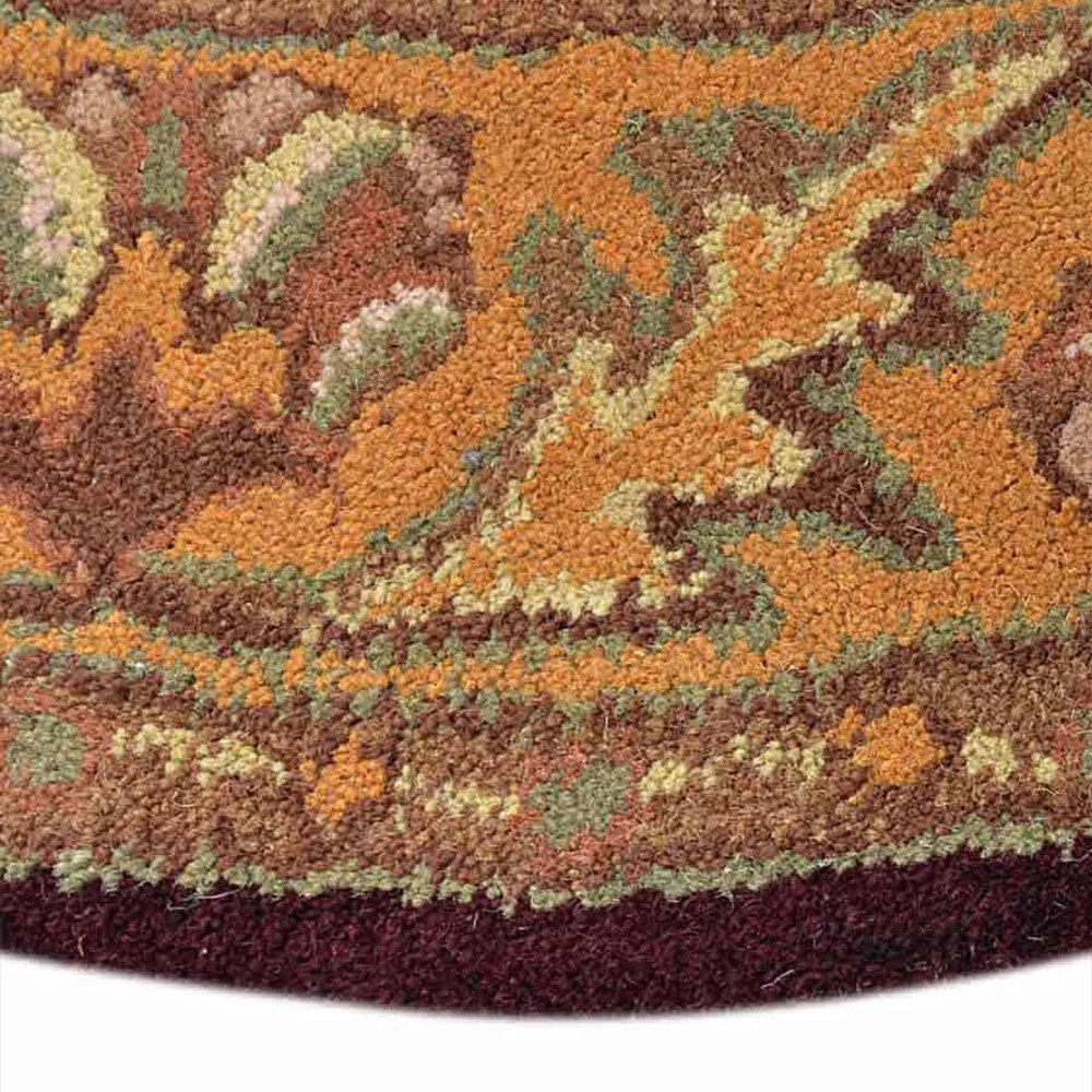 Hand Tufted Wool Area Rug Oriental Maroon Beige, [Round] 5'x5 ...
