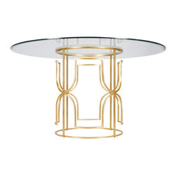 Worlds Away Jennifer Gold Leafed Dining Table w. 48 - Dining Tables