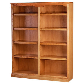 Traditional Oak Bookcase, Unfinished Alder, 36h