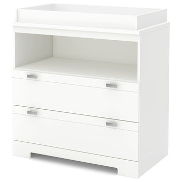 South Shore Reevo Changing Table With Storage, Pure White