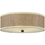 Quoizel - Quoizel Zen Three Light Flush Mount ZE1617K - Three Light Flush Mount from Zen collection in Mystic Black finish. Number of Bulbs 3. Max Wattage 60.00 . No bulbs included. This serene design is appropriate for almost any room and brings an natural exotic feeling into your home. The tan rattan shades are tigtly woven and surrounded with coordinating trim and the monochromatic color palette keeps the design tasteful and versatile. No UL Availability at this time.