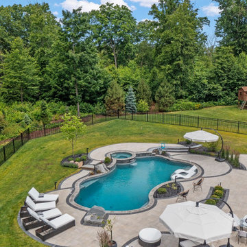 Rocky Hill, CT Freeform Pool with Landscaper Bahler Brothers