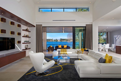 Inspiration for a contemporary family room remodel in Orlando